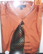 (image for) Knightsbridge Mens Rust Dress Shirt and Tie Set - Click Image to Close